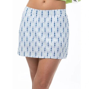 Sansoleil Women's 13" Skort tennis golf white blue size large